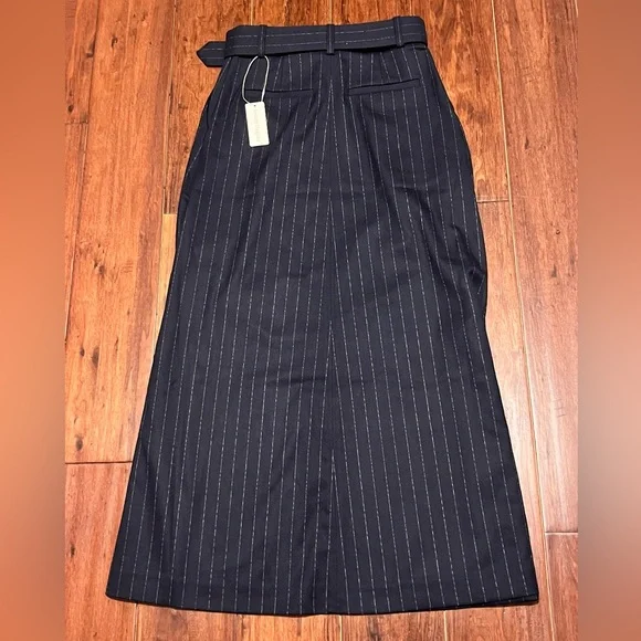 NEW FAVORITE DAUGHTER the gabby maxi skirt in Navy Pinstripe size 2 - Picture 10 of 15
